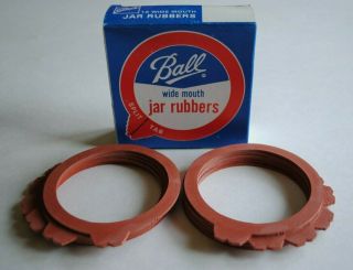 One Box Of Ball Wide Mouth Jar Rubbers Split Tab Seals For Canning Jars Nos