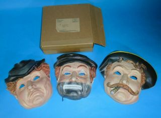 1960 Three Red Skelton Pet Milk Mail Away Masks With Box