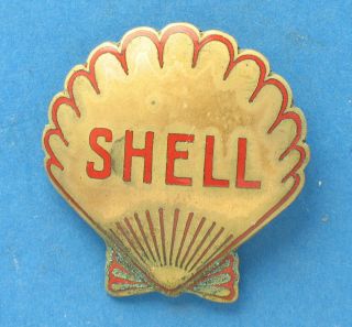 113 Large Shell Oil Enamel Lapel Badge Pin