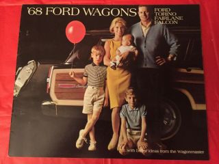 1968 Ford " Station Wagons - - Torino Fairlane Falcon " Car Dealer Sales Brochure