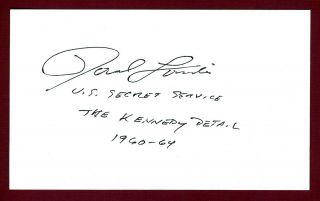 Paul Landis Historic Jfk Secret Service Kennedy Assassination Signed Card C15337
