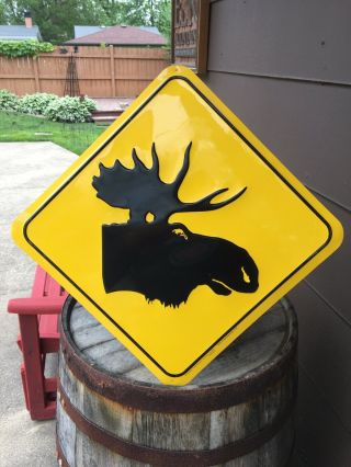 Moosehead Canadian Moose Crossing Metal Beer Sign