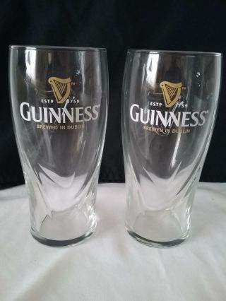 Guinness Irish Stout Brewed In Dublin  Set Of 2 Beer Glasses