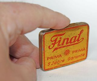 Rare Antique German FINAL Prima Condom Empty Litho Tin Box 1920 - 30 ' s 2