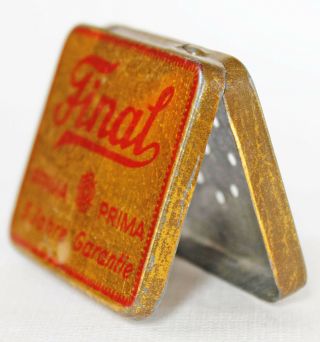 Rare Antique German FINAL Prima Condom Empty Litho Tin Box 1920 - 30 ' s 8