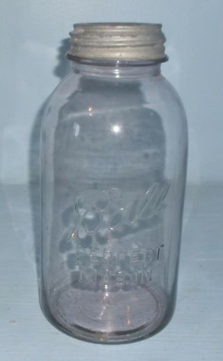 Vintage Ball Perfect Mason 1/2 Gallon Canning Jar Zinc Lid Sun Purple