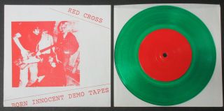 Red Cross Born Innocent Demos 7 " Ep Punk 45 Green Vinyl Redd Kross Minty