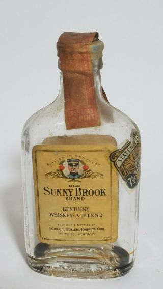 Miniature Whiskey Bottle Old Sunny Brook Flask