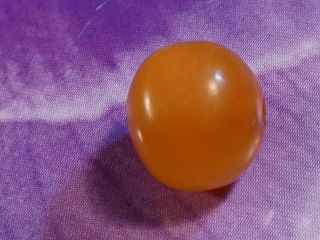 Antique Butterscotch Amber Round Shape Bead 9.  1 Soft Patina Rare Bead