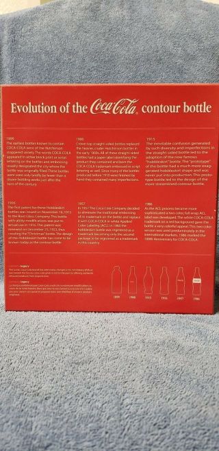 Coca Cola 3 Piece Evolution of contour Bottle Set - full size,  out of production 4