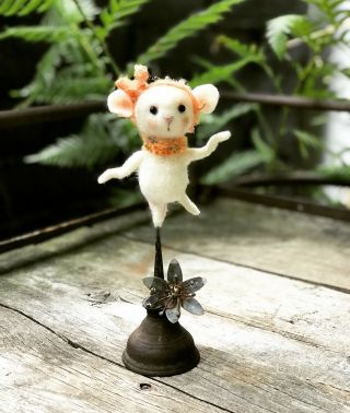Needle Felted Wool Dancing Mouse Named Squeak
