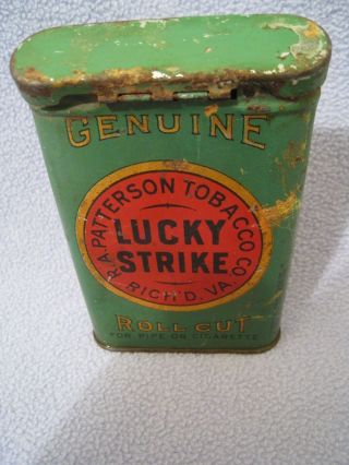 Vintage Lucky Strike pocket tobacco tin 3