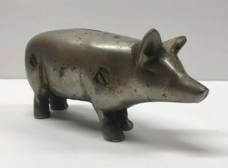 Antique Cast Iron Piggy Bank Still Bank (6 - 1/2” Long)