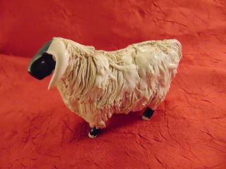 Hand Crafted Black Faced Woolly Ram Figurine Beswick Ceramic 3 " High Pottery Art