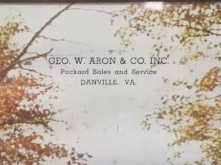 Vintage Advertising Thermometer Packard Sales & Service Geo W Aron Danville VA 2
