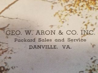 Vintage Advertising Thermometer Packard Sales & Service Geo W Aron Danville VA 5