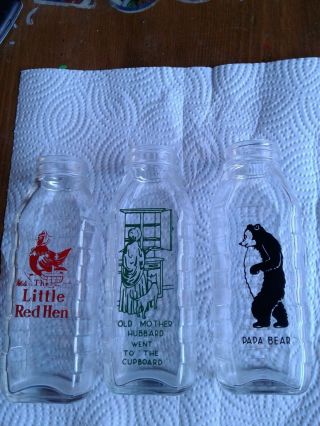 Baby Bottles Glass Decorated With Nursey Rhyme Characters,  Other,  Pgh.  Pa.