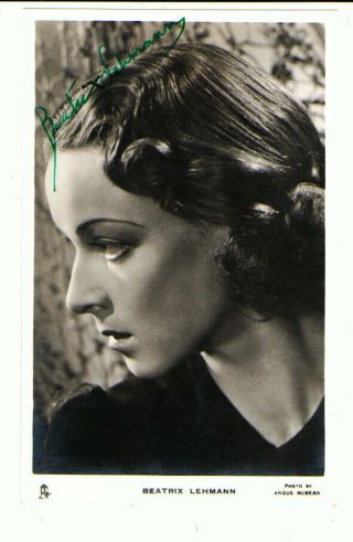Beatrix Lehmann Film And Stage Actress Signed Unposted Rp Postcard