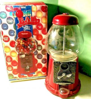 Vintage Continental Gum Ball Mini Machine - Heavy Metal Case - W/ Glass Globe