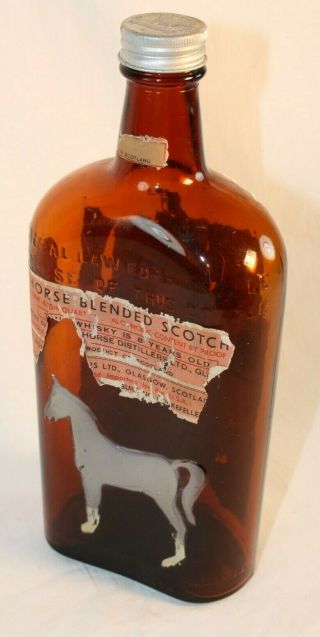 Vintage White Horse Cellar Blended Scotch Whiskey Recipe Bottle Empty 3