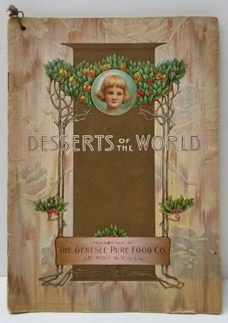 1909 Jello Recipe Desserts Of The World Lithograph Pages