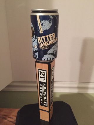 21ST AMENDMENT BREWING Bitter American Beer Tap Handle Space Monkey Can Top 2
