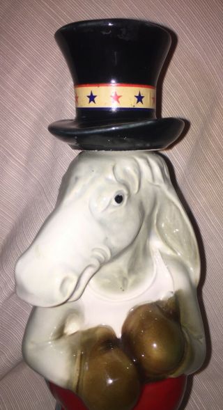 Jim Beam Political Democrat Donkey Boxer Vintage 1964 Ceramic Barware Decanter