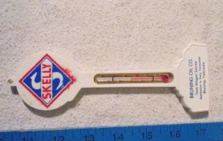 Vintage 1960s Skelly Oil Co.  Dealer Thermometer.  Bruning,  Nebraska Nebr.  Ne