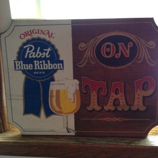 Vintage Pbr Pabst Blue Ribbon Beer Sign Wood Twenty One Or Skidoo