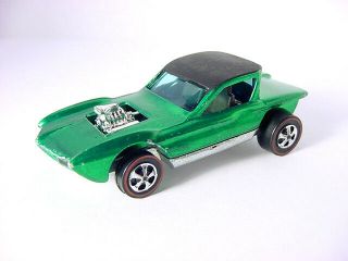 1967 Mattel Hot Wheels Redline Python Green W Dark Interior Hk Great Wheels