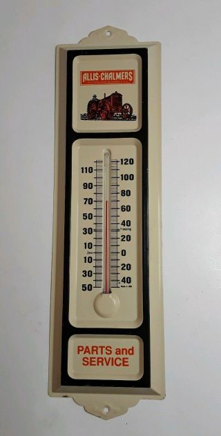 Vintage Allis Chalmers Tractor Advertising Thermometer Sales Service Usa Metal