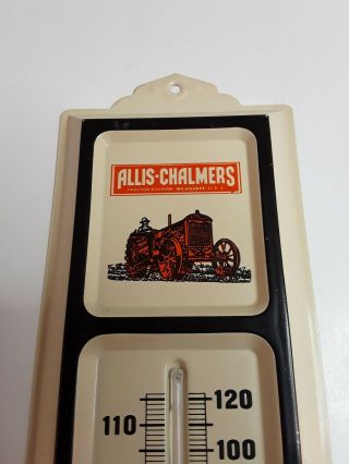 Vintage Allis Chalmers Tractor Advertising Thermometer Sales Service USA metal 4