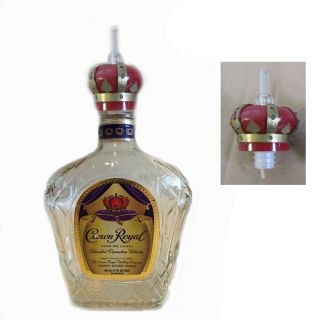 Vintage Crown Royal Canadian Whisky Bottle And Pourer Spout