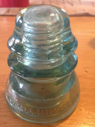 Whitall Tatum Co No 1 Glass Insulator 47 Made In The Usa Teal Blue Green