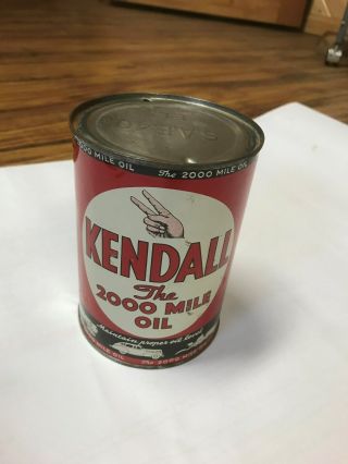 Vintage Kendall The 2000 Mile Oil S.  A.  E.  40 Quart Can