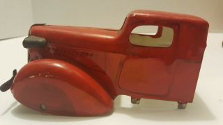 Wyandotte Aaa Tow Truck Circa 1938 - Art Deco Pressed Steel Red Cars Toy Grill