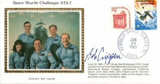 Autographed Cover Nasa Astronaut Robert L Crippen Sts - 7 Hand Signed