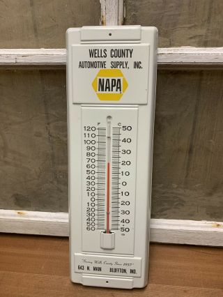 Vintage Advertising Thermometer Napa Wells County Auto Supply Bluffton In Gas