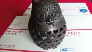 Cast Iron Owl Lantern Night Light Candle Patio Lamp Outdoor Wedding OUT 3