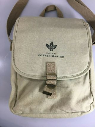 Starbucks Coffee Master Green Canvas Shoulder Messenger Bag 4