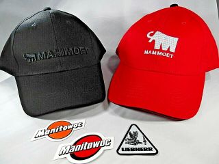 Rare Mammoet Hats And Liebherr/manty Stickers Oilfield Union Construction Crane