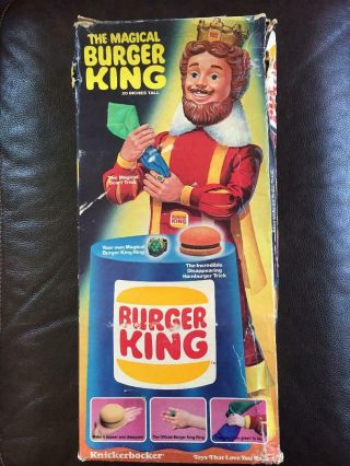 The Magical Burger King 20 " Doll W/accessories Knickerbocker 1980 Rare Nrfb