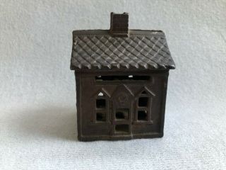 Antique Cast Iron Still Coin Bank Primitive Country House Cottage