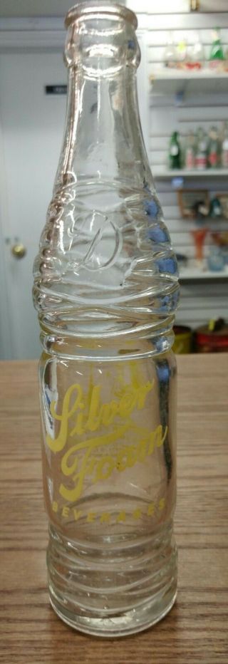 Vintage Silver Foam Beverages Sudbury Ont.  Clear 10 Oz Pop Bottle