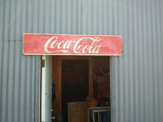 Vintage Enjoy Coca - Cola Coke Metal Advertising Soda Sign 48 " X 10 "