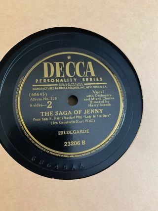 Vintage Hildegarde Lady In The Dark 3 Record Set 10 