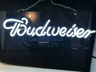 [ship From Usa] Budweiser Bowtie Bow Tie Real Neon Sign Beer Bar Light