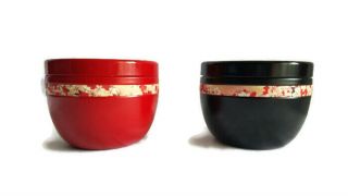 Teavana Japanese Tea Tin Mari Black Red Set Decorative Nostalgia Tea Container