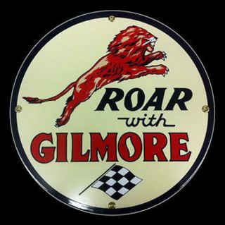 Gilmore Gasoline Porcelain Advertising Sign