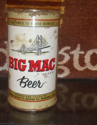 Old School 1955 Big Mac Flat Top Beer Can Menominee - Marinette Brewing Michigan